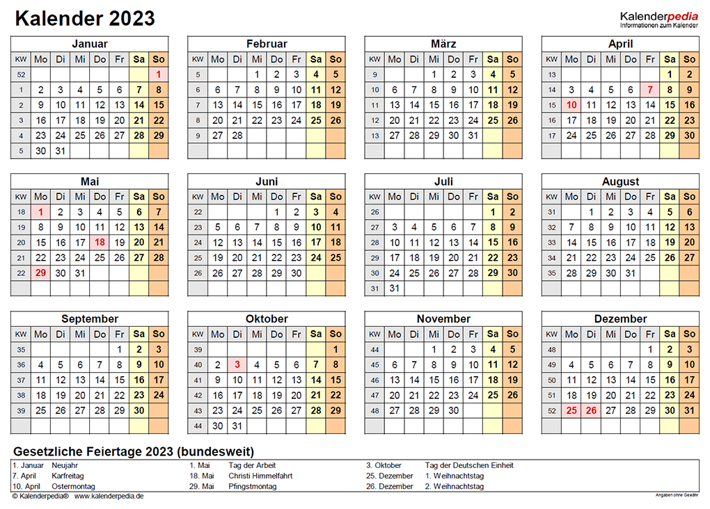 Kalender 2021 Thüringen Ohne Ferien - Ferien Thuringen ...